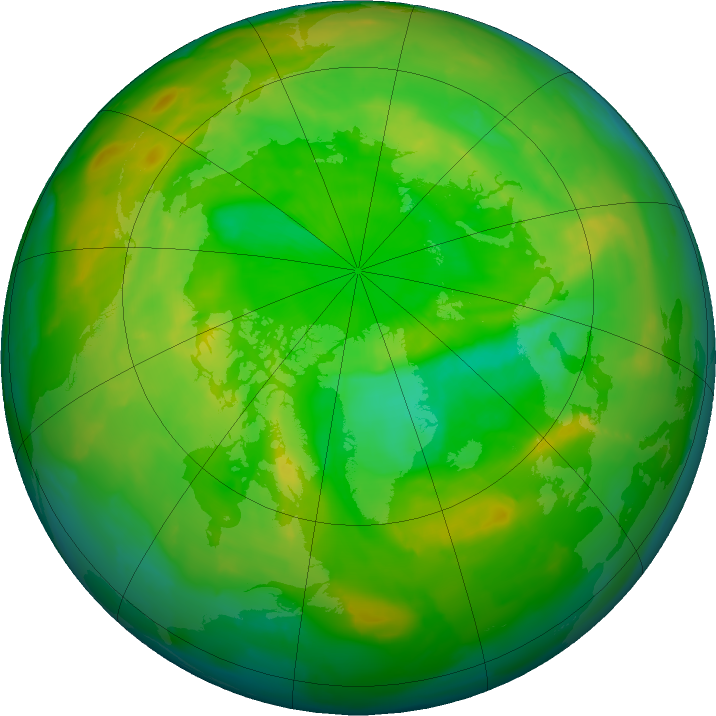 Arctic ozone map for 12 June 2011
